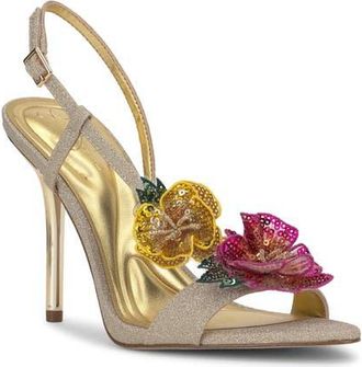 Jessica Simpson Nivory Half dOrsay Sandal in Gold at Nordstrom, Size 5.5