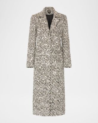 Milly Wanda Striped Sequin Coat