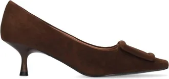 Bibi Lou Womens Poznan Pump 55 Kitten Heel In Brown Suede
