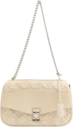 Louis Vuitton Pre-owned Pochette Schoudertas - Dames - Vintage Schoudertas - Beige - ONE Size - Leer - Vintage