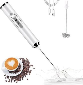 OEM Espumador De Leche Pr&aacute;ctico Con Cargador Usb. Equipado Con Batidor Doble/espumador De Huevos Y Mini Batidora El&eacute;ctrica De 3 Velocidades. Ideal Pa