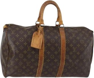 Louis Vuitton Pre-owned Canvas Weekendtas - Dames - Vintage Weekendtas - Bruin - ONE Size - Vintage