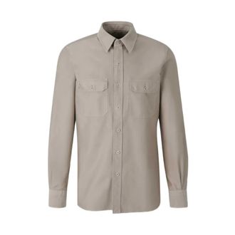 Tom Ford Plain Cotton Shirt - Heren - Overhemden - Bruin - Maat: XL Katoen