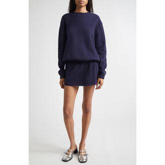 Sandy Liang Kazia Oversize Long Sleeve Sweater Dress in Navy at Nordstrom, Size X-Small