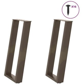 vidaXL Vidaxl - Patas Para Consola En Forma De U (2 Unidades, Acero Natural, 38 X 72-73 Cm)