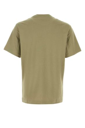 Kenzo Mens Olive Green Cotton T-Shirt Khaki Exterior Exterior: T-shirts And Polos