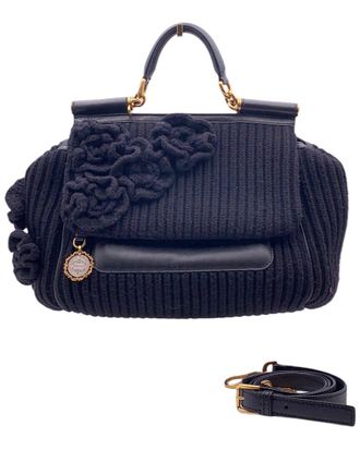 Dolce & Gabbana Black Wool Sicily Crossbody (Authentic Pre-Loved)