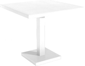 Resol Mesa Cuadrada Pie Central 90x90 Barcino Resol Gris Blanco