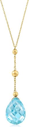 Ross-Simons Sky Blue Topaz Y-Necklace in 14kt Yellow Gold