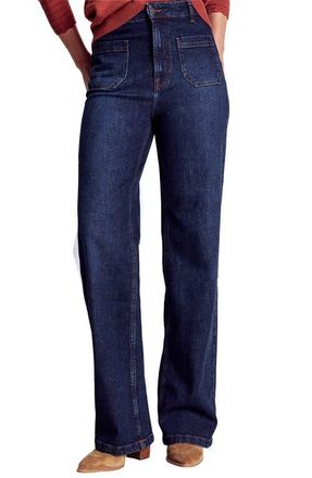 Boden Patch Pocket Relaxed Straight Leg Jeans in Mid Vintage at Nordstrom, Size 25