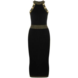Balmain Abito in maglia con bottoni - - Dresses - Donna - Nero - M