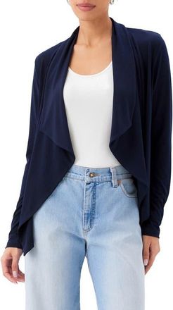 Karen Kane Travel Jersey Open Front Cardigan in Navy at Nordstrom, Size X-Small P