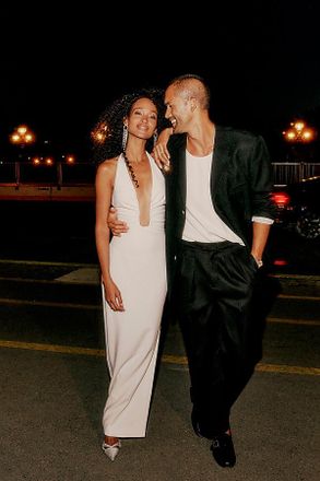 Misha Collection Alusia Plunge-Neck Maxi Dress