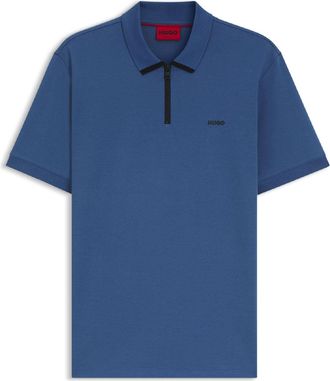 HUGO BOSS Hugo Mens Dalomino Contrast Logo Polo Shirt in Blue Cotton - Size X-Small