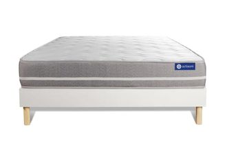 Actisom Somier blanco + Colch&oacute;n con muelles ensacados 135 x 190