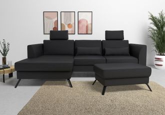 Sit&more Ecksofa »Olsen L-Form« inklusive Sitztiefenverstellung, wahlweise mit Bettfunktion, 15cm hoch