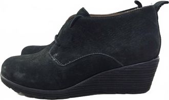 Dansko Womens Cadee Suede Leather Wedge Lace Up Bootie In Black