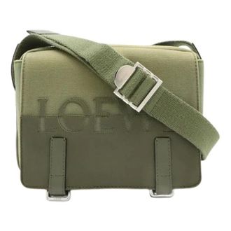 Loewe Pre-owned Cross Body Bags, female, Green, Size: ONE SIZE Pre-owned Logo Messenger Bag