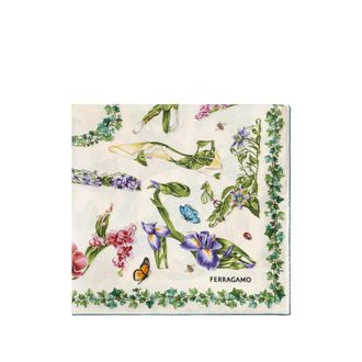 Ferragamo Eden Shoes-print Silk Scarf
