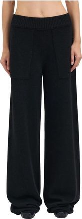 Uma Wang Cashmere Broek - Dames - Wijde Broeken - Zwart - XS - Kasjmier - Broeken
