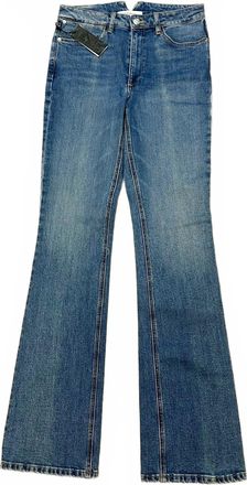 SPRWMN Womens Micro Flare Denim Jeans In Blue
