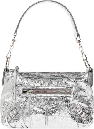 Balenciaga Cross Body Bags, female, Gray, Size: ONE SIZE Le City Moto Mini Shoulder Bag