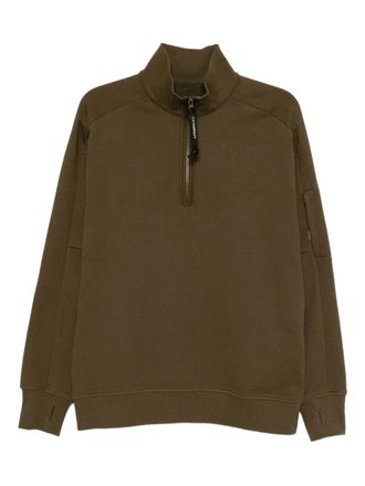 C.P. Company logo-plaque cotton sweatshirt - men - Cotton - S - Brown
