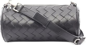 Bottega Veneta 2012-2025 kleine Intrecciato Barrel Bag crossbodytas - Zwart