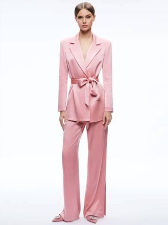 Alice & Olivia Side Slit Pant In Rose