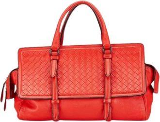 Bottega Veneta Pre-owned Leren Handtas - Dames - Vintage Handtas - Rood - ONE Size - Leer - Vintage