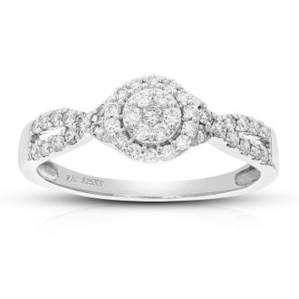 Vir Jewels 2/5 cttw Lab Grown Diamond Engagement Ring in Sterling Silver For Women