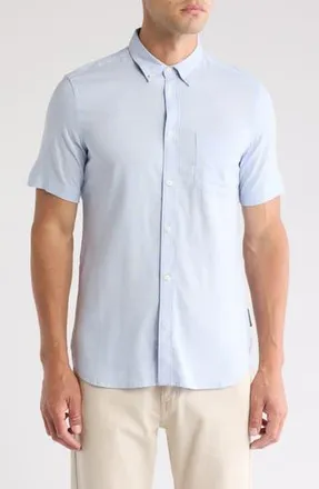 French Connection Short Sleeve Button-Up Shirt in Soft Blue at Nordstrom Rack, Size X-Large