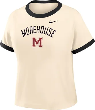 Nike Womens College (Morehouse College) Cropped Ringer T-Shirt in Brown | ZW04N9MORE26-NAB