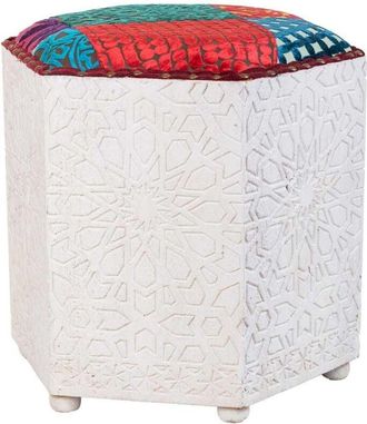 Wanderlust Deco Wanderlust Deco - Taburete De Madera Blanco 46x46x41