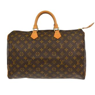 Louis Vuitton Speedy Handbag Monogram Canvas Brown Canvas Handbag (Pre-Owned)