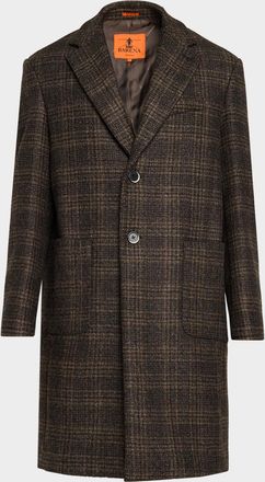 Barena Men & apos;s Baron Plaid Virgin Wool Overcoat