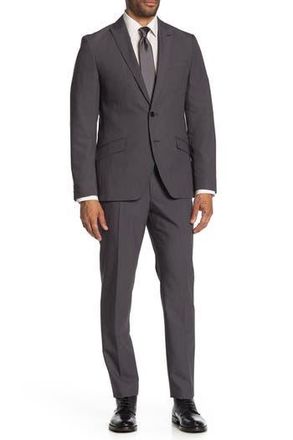The Savile Row Company Brixton Grey Solid Two Button Notch Lapel Extra Trim Suit at Nordstrom Rack, Size 44Regular