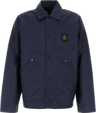 RefrigiWear Mens Navy Blue Nylon Hart Jacket - Dark Blue - Size Medium