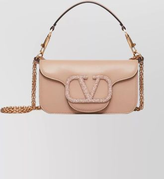 Valentino Garavani small leather shoulder bag with swarovski crystal
