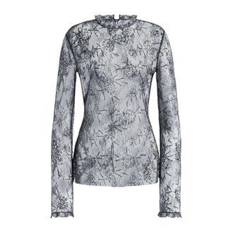 Alberta Ferretti Alberta Ferretti, Blouses, female, Gray, Size: L camicie pizzo con ricamo pailettes