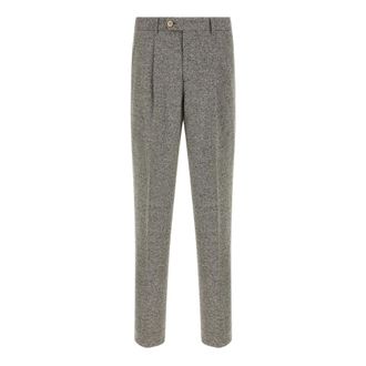 Brunello Cucinelli Slim-fit Trousers, male, Gray, L, Sharkskin Trousers