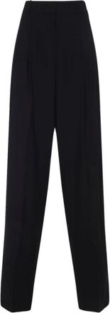 Frankie Shop Broeken, Dames, Zwart, L, Nylon, Broek met plooien