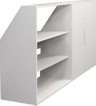 Vente-Unique Vente-unique - Mobile per mansarda 2 ante e 2 scaffali Bianco - adezio
