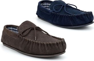 Generic Mens Moccasin Slippers Size 6 Boys Slippers Extra Large Slipper Size 15 Mens Slipper Suede Leather Moccasins Boys Moccasins Sizes 6-15 Real Suede Leat