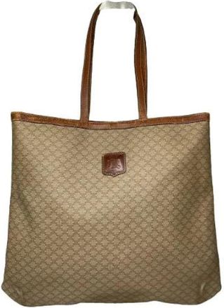 Celine Pre-owned Tote Bags, female, Beige, Size: ONE SIZE Pre-owned Canvas Vintage Tote Bag