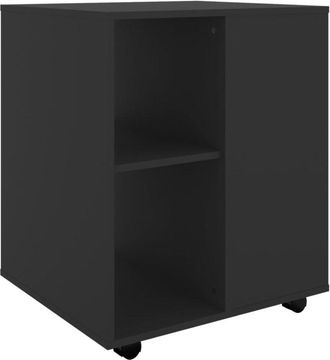 vidaXL Vidaxl - Rolling Cabinet Black 60x53x72 cm Engineered Wood