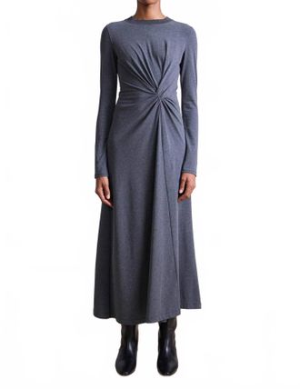 Apiece Apart Long Sleeve Volta Dress In Heather Charcoal