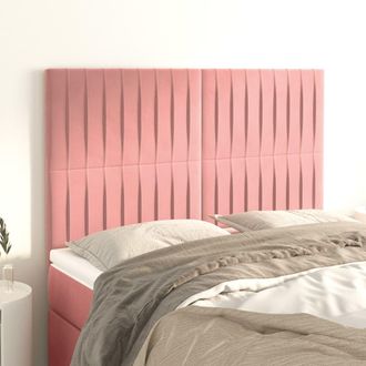 vidaXL Cabeceros 4 Unidades Terciopelo Rosa 72x5x78/88 Cm Vidaxl
