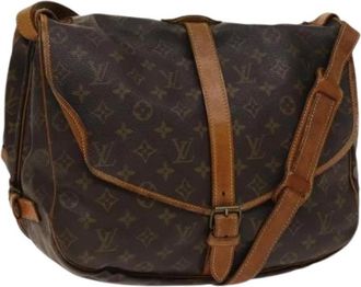 Louis Vuitton Tweedehands Canvas Louis Vuitton tassen - Dames - Vintage Schoudertas - Bruin - ONE Size - Vintage