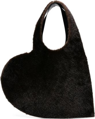 Coperni Heart-shaped Fur Tote Bag